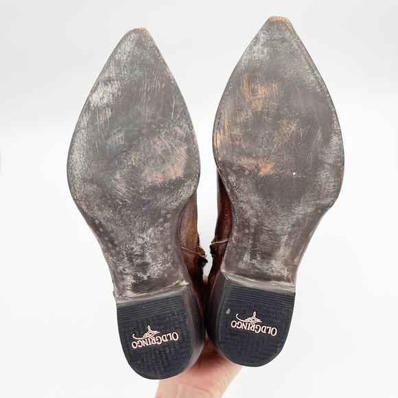 Old Gringo Women’s 9.5 Mayra Brass Brown Knee High Tall Western Cowgirl Boots - Picture 9 of 11